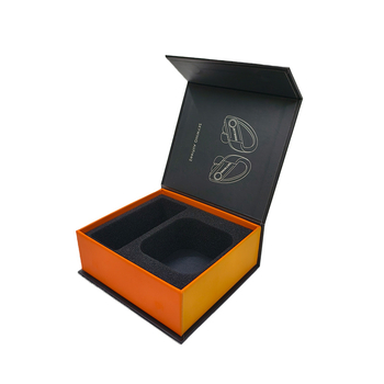 Krabička na slúchadlá s flipom, prispôsobiteľné papierovo-kartónové balenie, UV tlač 1200gsm a strieborné horúce razenie, tlač loga k dispozícii