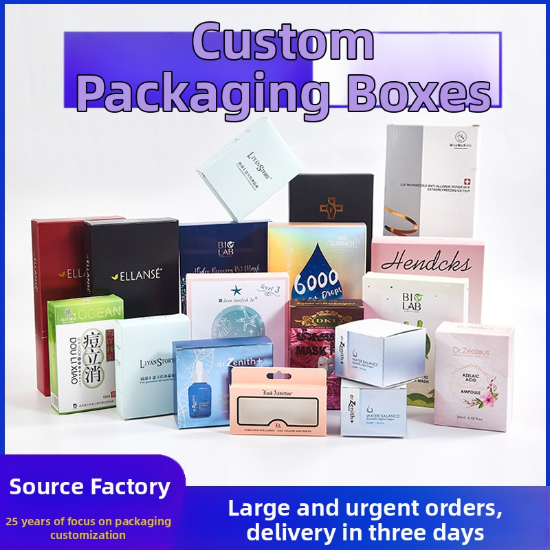 Krabica na balenie starostlivosti o pleť s potlačou loga, papier 350–400 g/m², teplé razenie, UV tlač, embosovanie