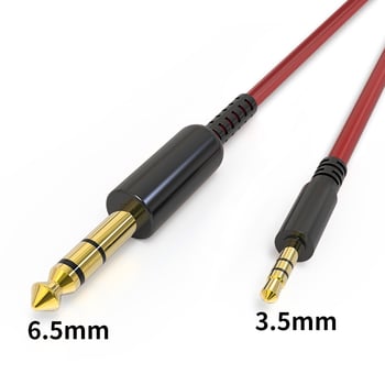 Cablu audio 3,5 mm la 6,5 mm, conductori din cupru, conectori placați cu aur