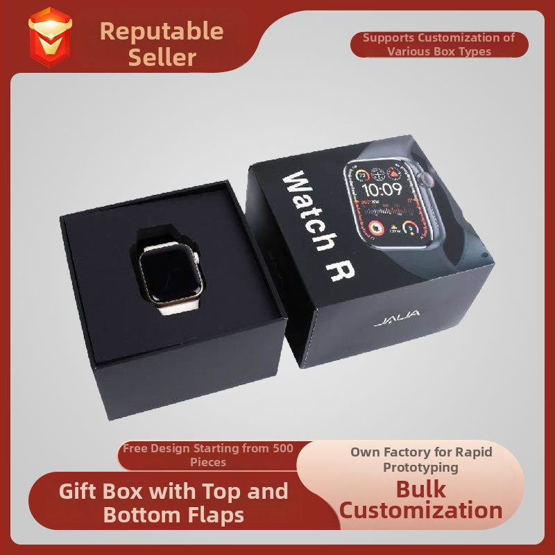 Obal na šperky a digitálne doplnky, prispôsobiteľný s vrchnákom a spodkom, papier/karton materiál, strieborné horúce razenie, tlač loga k dispozícii