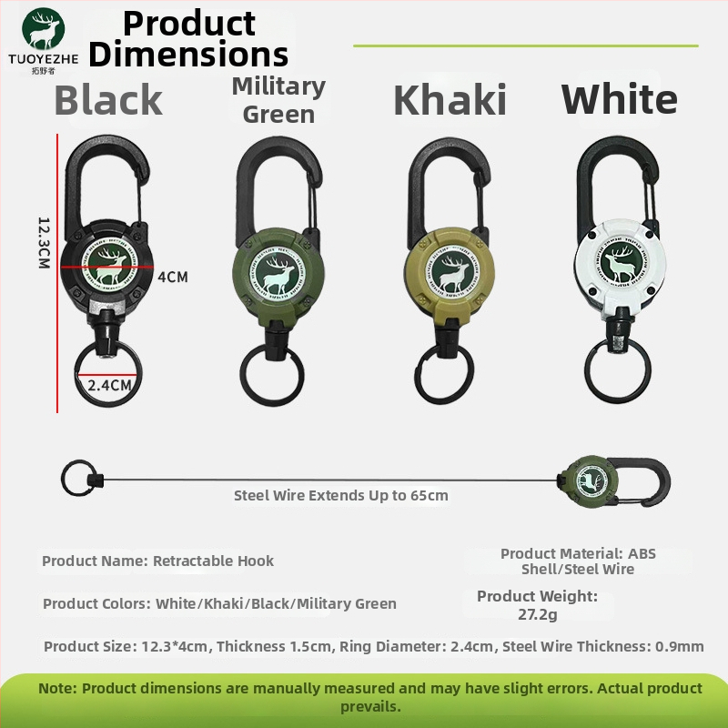 Vytiahnuteľný kovový kábel kľúčenka, kruhový štýl, niklový materiál, nosnosť 5 kg, prispôsobiteľná