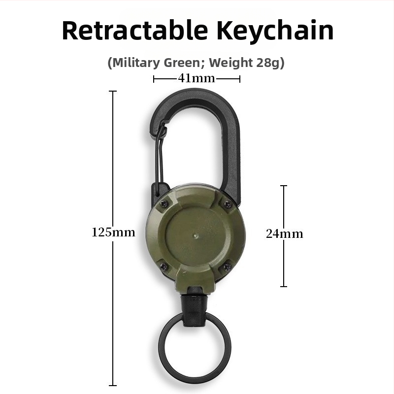 Vytiahnuteľný kovový kábel kľúčenka, kruhový štýl, niklový materiál, nosnosť 5 kg, prispôsobiteľná