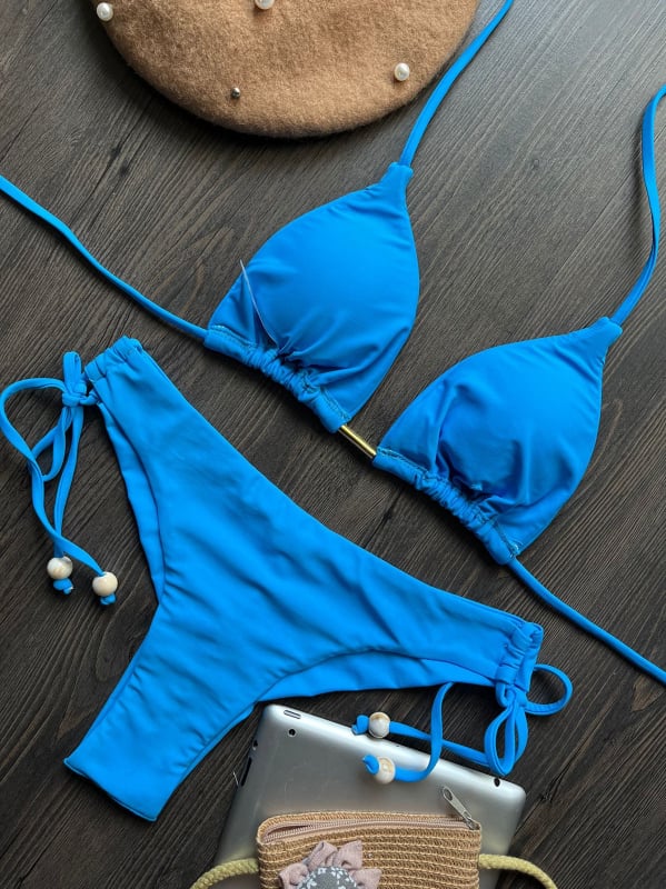 Bikini set, jedne boje, otvorena leđa, s jastučićima za grudi, najlon 80/20, 120 g/m²; za odrasle žene