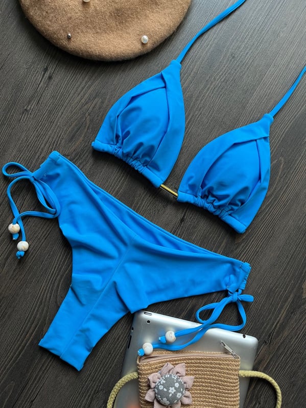 Bikini set, jedne boje, otvorena leđa, s jastučićima za grudi, najlon 80/20, 120 g/m²; za odrasle žene