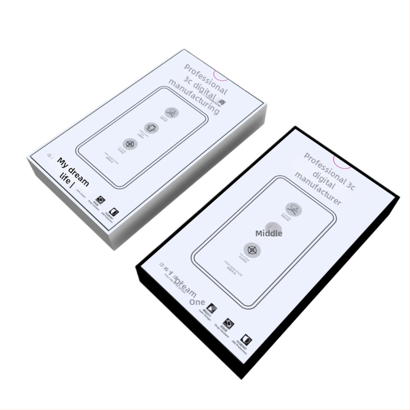 Kartonová baliaca krabica s pevným zásobníkom pre kryty 3C telefónov, papier/karton, tlač loga, 1200 hmotnosť papiera