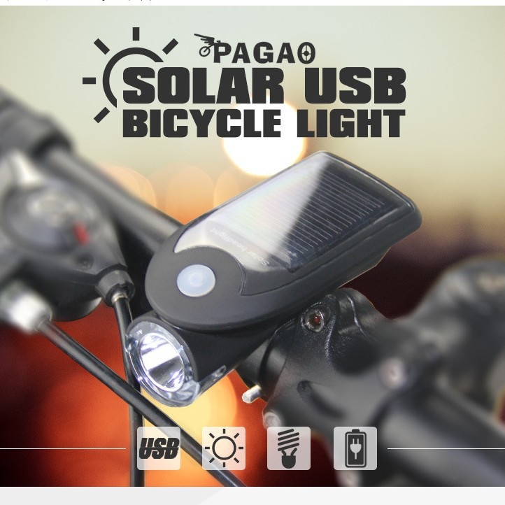 PAGAO far frontal pentru bicicletă – Încărcare USB-A, 1200mAh, montaj cu șuruburi, ciclism de noapte