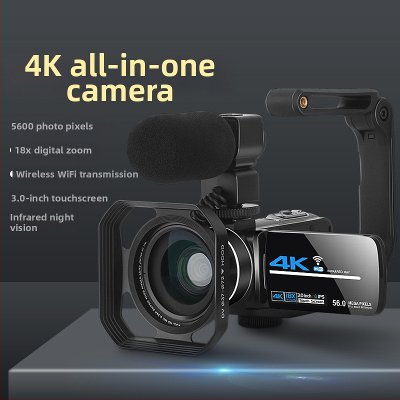 Professzionális kategóriás nagy sebességű kamera Wi‑Fi-vel, érintőképernyő 3,0 hüvelyk, 1080p támogatás, sztereó mikrofon, elektronikus képstabilizáció