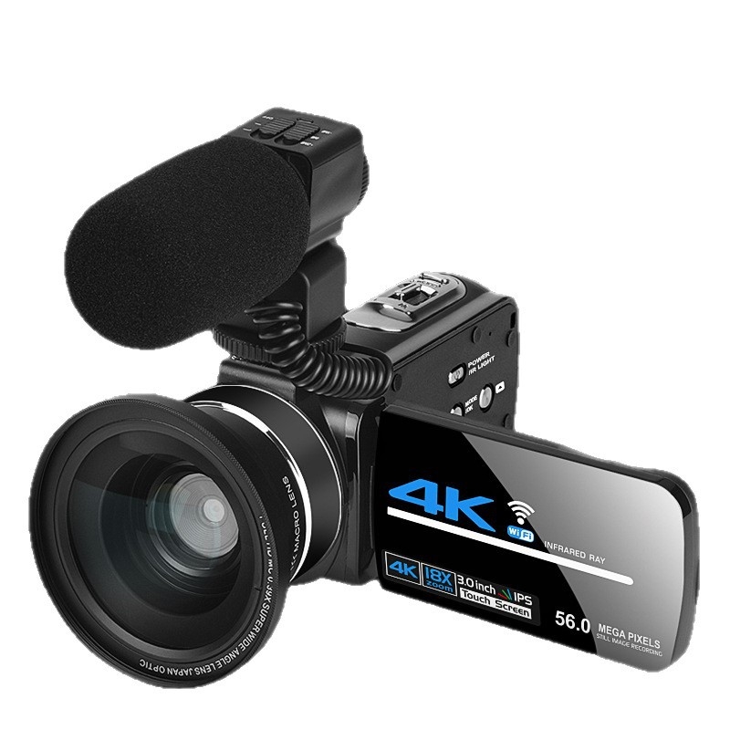 Professzionális kategóriás nagy sebességű kamera Wi‑Fi-vel, érintőképernyő 3,0 hüvelyk, 1080p támogatás, sztereó mikrofon, elektronikus képstabilizáció