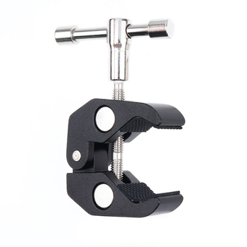 Stalak za stolni livestream s Crab Claw Clamp, CNC metal, aluminijska legura, okrugla cijevna noga i držač za telefon