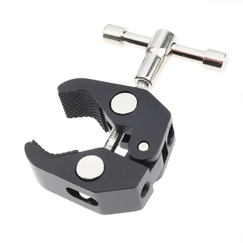 Stalak za stolni livestream s Crab Claw Clamp, CNC metal, aluminijska legura, okrugla cijevna noga i držač za telefon