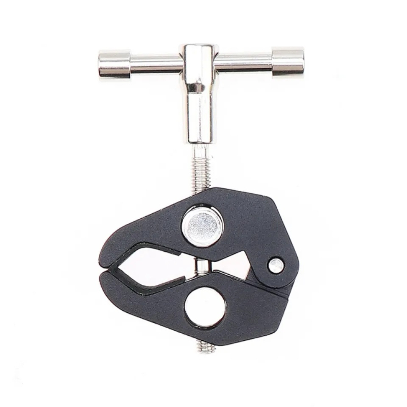 Stalak za stolni livestream s Crab Claw Clamp, CNC metal, aluminijska legura, okrugla cijevna noga i držač za telefon