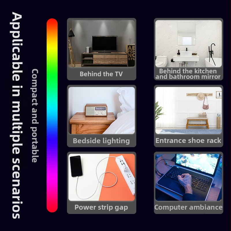 Lampă de noapte cu control vocal USB, iluminare LED, carcasă din plastic transparent, alimentare USB