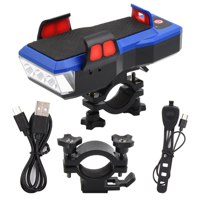 Lumină frontală pentru bicicletă cu 3 LED și suport pentru telefon — Brand Red Light Fox / Chiguangfox, Personalizare disponibilă, Brand privat autorizat