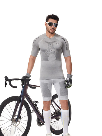 Set de bază de iarnă, uscare rapidă, pentru schi și ciclism, material Lycra/Nylon, model cu dungi, pantaloni termici și top termic