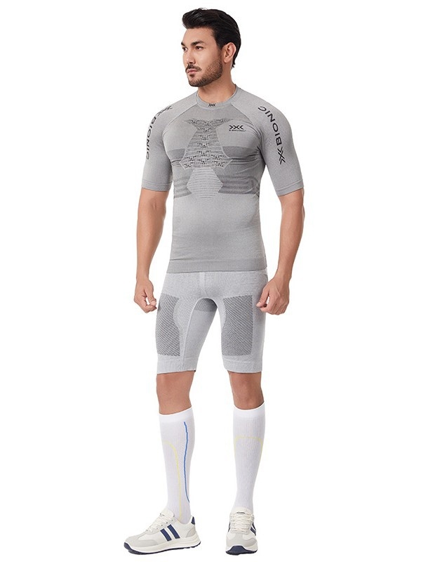 Set de bază de iarnă, uscare rapidă, pentru schi și ciclism, material Lycra/Nylon, model cu dungi, pantaloni termici și top termic