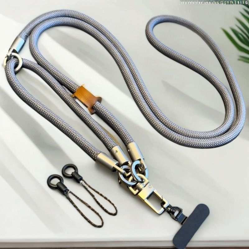 Λουράκι κινητού, ρυθμιζόμενο, χειροποίητο, νάιλον σκοινί, κράμα