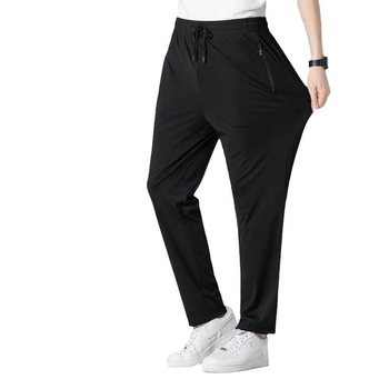 Pantaloni unisex cu protecție tripla, uscare rapidă, drapaj ice-silk, talie înaltă, croială dreaptă