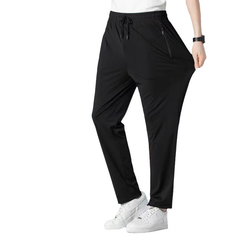 Pantaloni unisex cu protecție tripla, uscare rapidă, drapaj ice-silk, talie înaltă, croială dreaptă