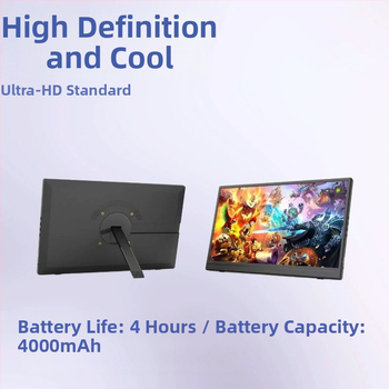 Prenosný monitor pre PC a mobil s bezdrôtovým pripojením a batériou (Projekcia obrazovky, Kompatibilný s PC a smartfónom, Zabudovaná batéria)
