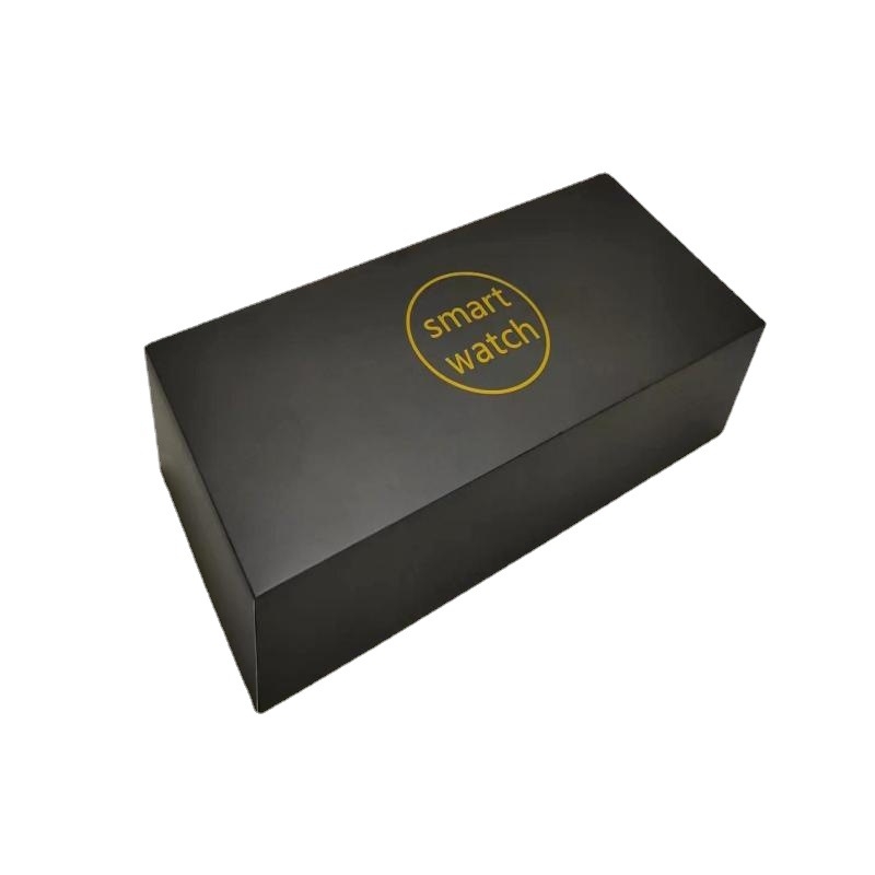 Персонализирана кутия за подарък за смарт часовник с двучастен капак, фиксиран лоток, 1200г сив картон, офсетен печат със сребърен бронзинг, логото включено