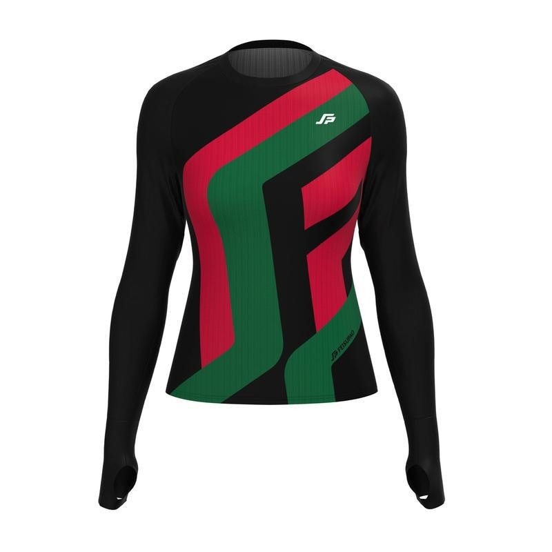 Feisupao Majica za trčanje s dugim rukavima, brzo sušeća, za trening, unisex, prugasti uzorak, model Y027