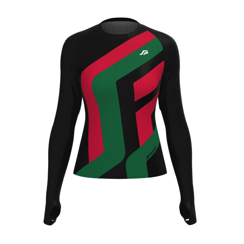 Feisupao Majica za trčanje s dugim rukavima, brzo sušeća, za trening, unisex, prugasti uzorak, model Y027