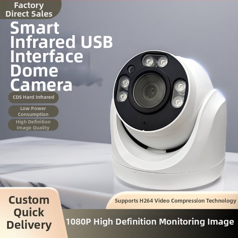 USB kamera za nadzor all-in-one s TF kartom, HD 720p, hemisferični dizajn za nadzor nekretnina