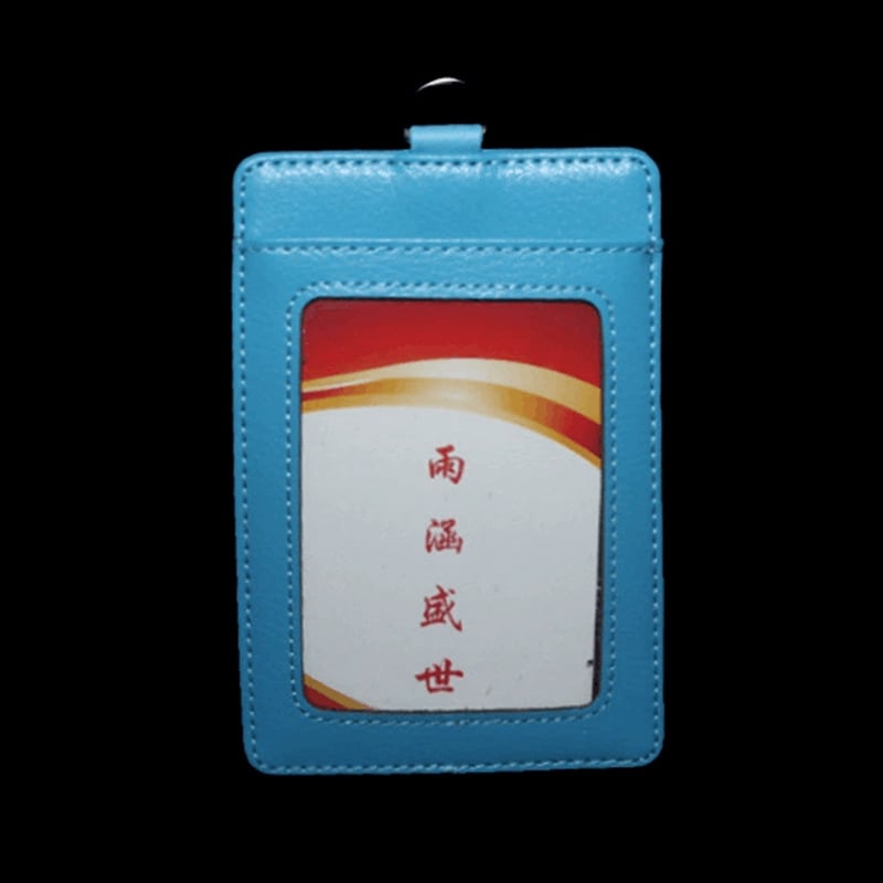 Portcard din piele cu 3 compartimente, lanier cu fermoar pentru tragere ușoară, stil business/unisex