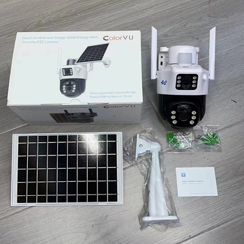 Cameră de supraveghere inteligentă cu lentile duale, alimentare solară, versiune 4G, 4MP+4MP, viziune pe timp de noapte