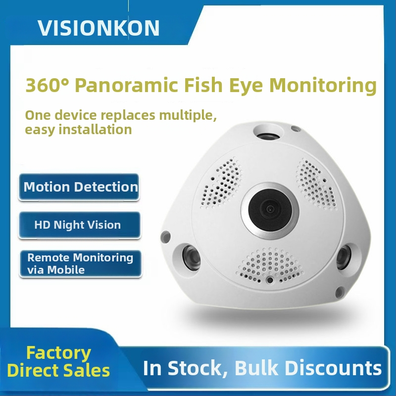 VR360 bezdrôtová fisheye kamera na dohľad, 1080P, 3.6mm objektív, IR dosah 20m, vnútorné použitie