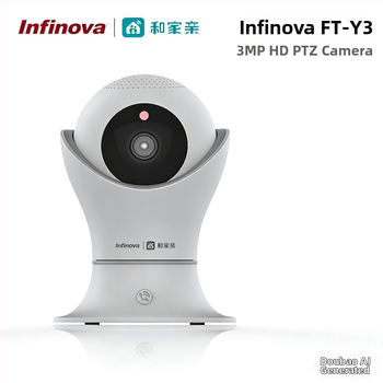 Smart PTZ kamera do interiéru, 3 MP senzor, bezdrôtové Wi‑Fi, zabudovaný mikrofón, USB rozhranie
