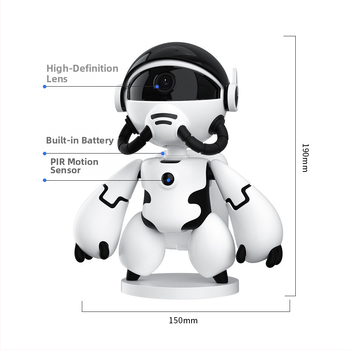 Robot kamera T3 za nadzor djece s funkcijom nagiba glave, baterijsko napajanje, PIR, 1080p, 0.1 Lux, 90° objektiv, IR 10 m