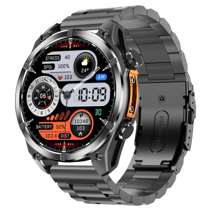 HD300 Smartwatch cu apeluri Bluetooth, încărcare wireless, monitorizare ritm cardiac, tensiune arterială și saturație de oxigen în sânge