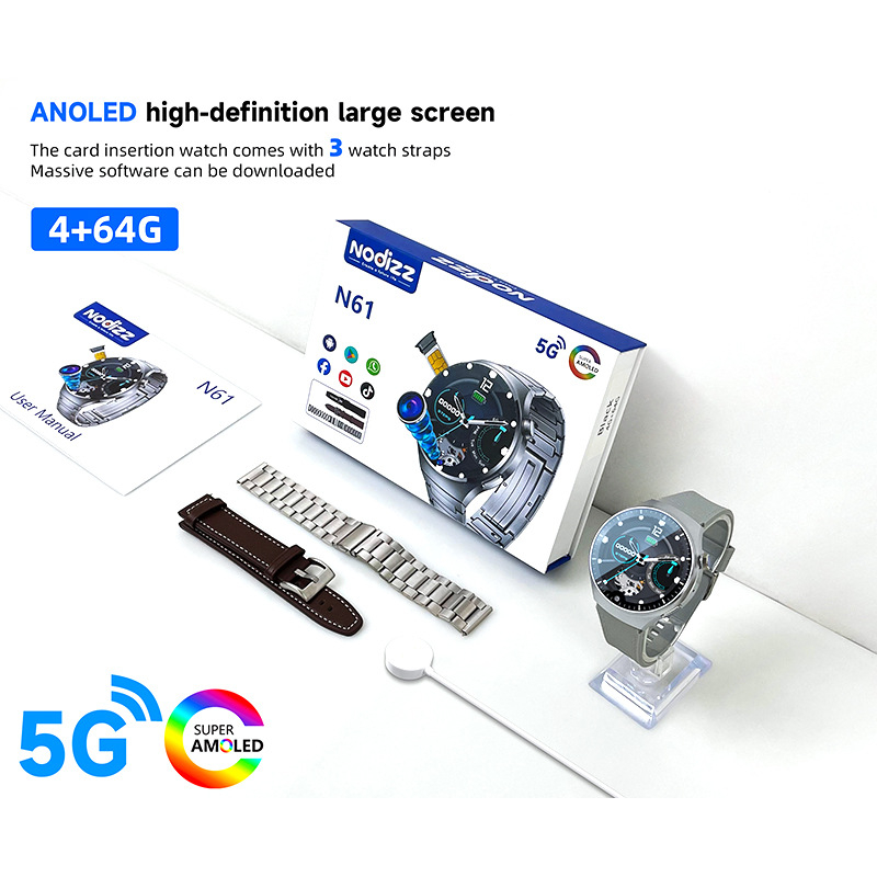 Ceas inteligent cu slot SIM, cameră frontală, GPS, apeluri video, Android compatibil