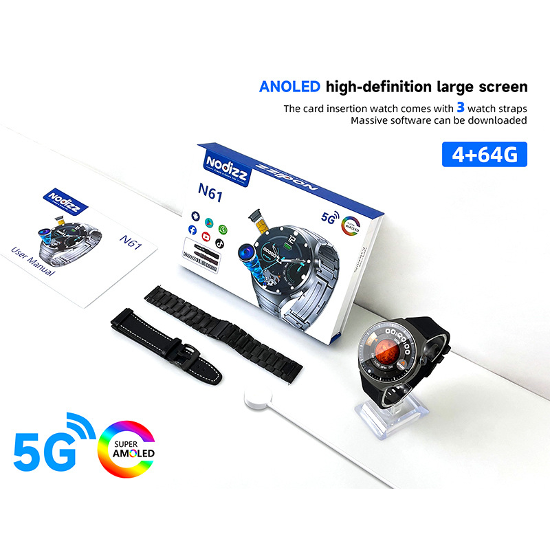 Ceas inteligent cu slot SIM, cameră frontală, GPS, apeluri video, Android compatibil