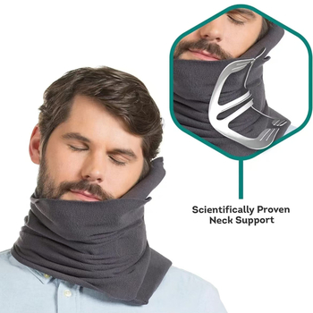 Perna de călătorie în formă de U, umplutură latex, husă din 100% bumbac pentru adulți, greutate sub 0,5 kg.