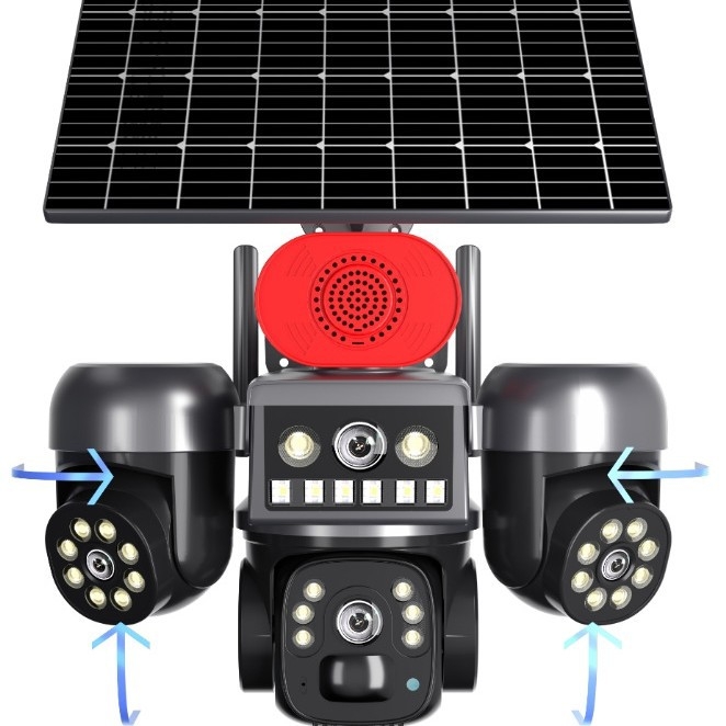 Vanjska kupolna kamera sa solarnim napajanjem i HD noćnim vidom, minimalno osvjetljenje 0.001 lux, napajanje 5V, -10 do 40°C, Alarm funkcija podržana