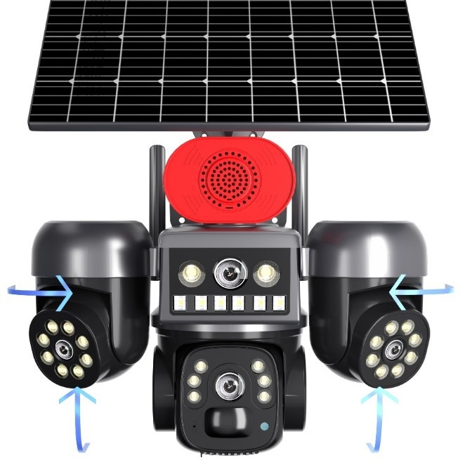 Vanjska kupolna kamera sa solarnim napajanjem i HD noćnim vidom, minimalno osvjetljenje 0.001 lux, napajanje 5V, -10 do 40°C, Alarm funkcija podržana