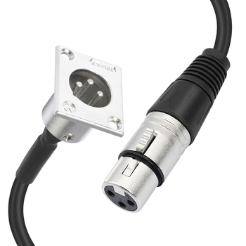 Signalni XLR audio kabel: ženski XLR na D-Type XLR muškom, niklano kućište, jezgra od čistog bakra, bakreni vodič, težina 75 g