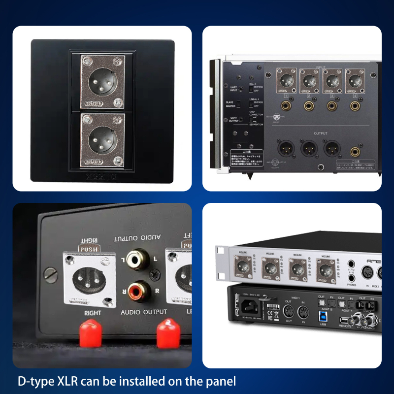 Signalni XLR audio kabel: ženski XLR na D-Type XLR muškom, niklano kućište, jezgra od čistog bakra, bakreni vodič, težina 75 g