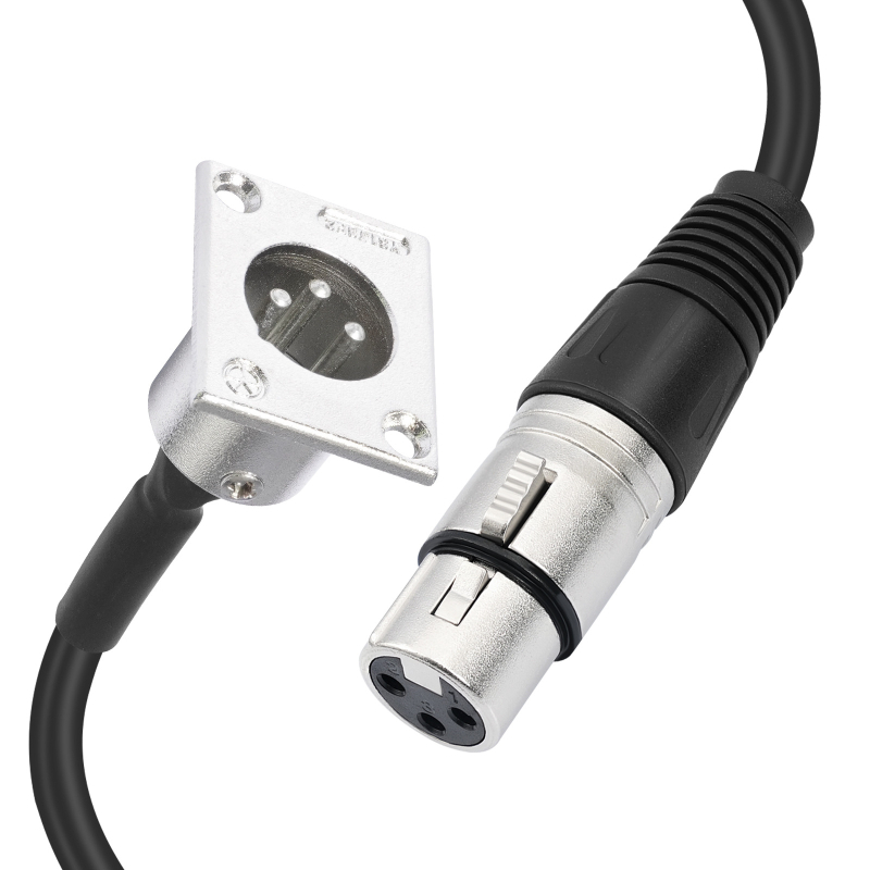 Signalni XLR audio kabel: ženski XLR na D-Type XLR muškom, niklano kućište, jezgra od čistog bakra, bakreni vodič, težina 75 g
