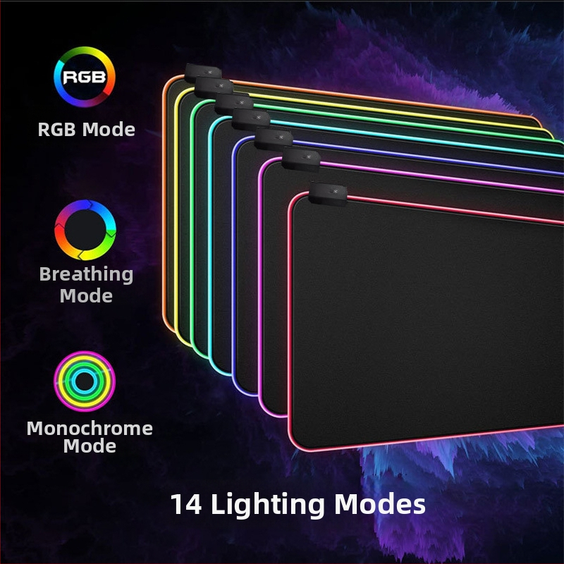 Star Mouse Pad s LED osvetlením, gumovo-textilný materiál, jednostranná, herný e-sport štýl, termotransfer logo