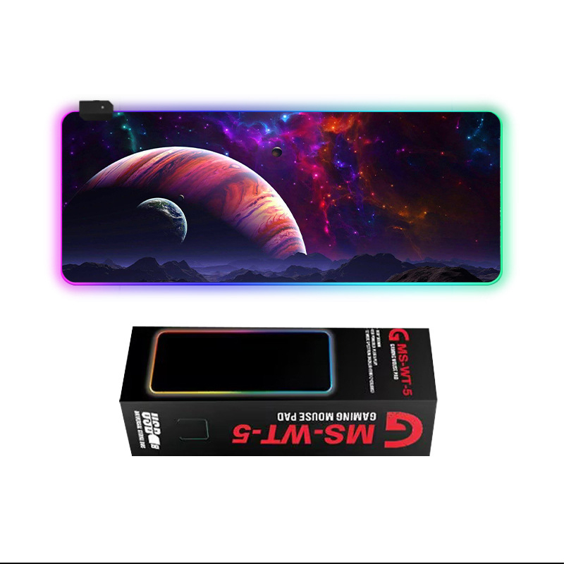 Star Mouse Pad подложка за мишка за бюро с LED осветление, гума и плат, едностранна, игрова е-спорт подложка, термален трансфер, отпечатано лого