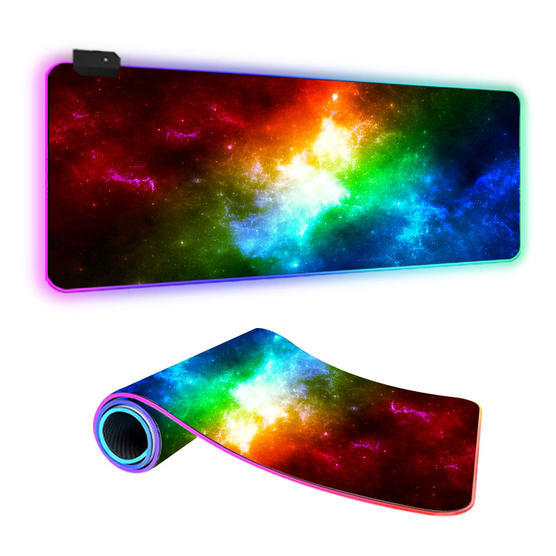 Star Mouse Pad подложка за мишка за бюро с LED осветление, гума и плат, едностранна, игрова е-спорт подложка, термален трансфер, отпечатано лого