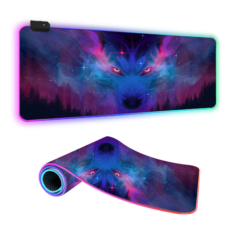 Star Mouse Pad подложка за мишка за бюро с LED осветление, гума и плат, едностранна, игрова е-спорт подложка, термален трансфер, отпечатано лого
