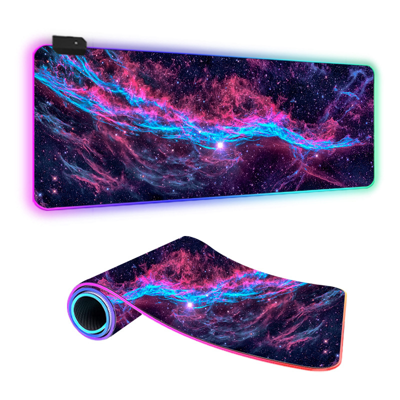 Star Mouse Pad подложка за мишка за бюро с LED осветление, гума и плат, едностранна, игрова е-спорт подложка, термален трансфер, отпечатано лого