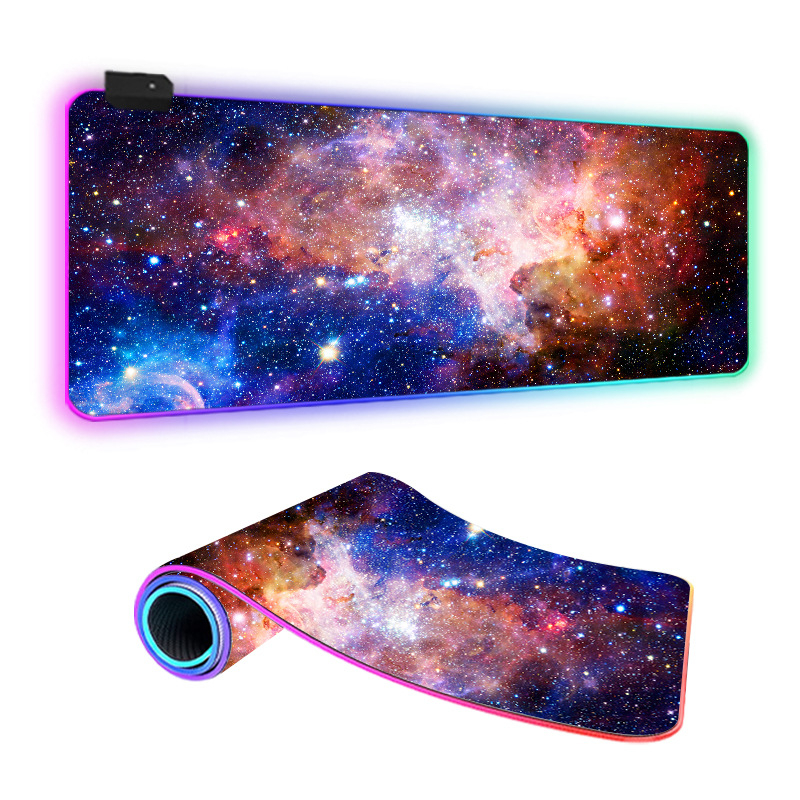 Star Mouse Pad подложка за мишка за бюро с LED осветление, гума и плат, едностранна, игрова е-спорт подложка, термален трансфер, отпечатано лого