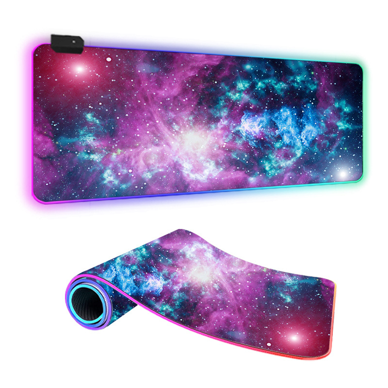 Star Mouse Pad подложка за мишка за бюро с LED осветление, гума и плат, едностранна, игрова е-спорт подложка, термален трансфер, отпечатано лого