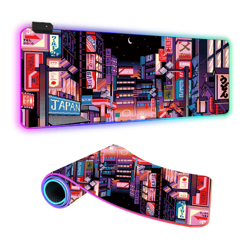 Star Mouse Pad подложка за мишка за бюро с LED осветление, гума и плат, едностранна, игрова е-спорт подложка, термален трансфер, отпечатано лого