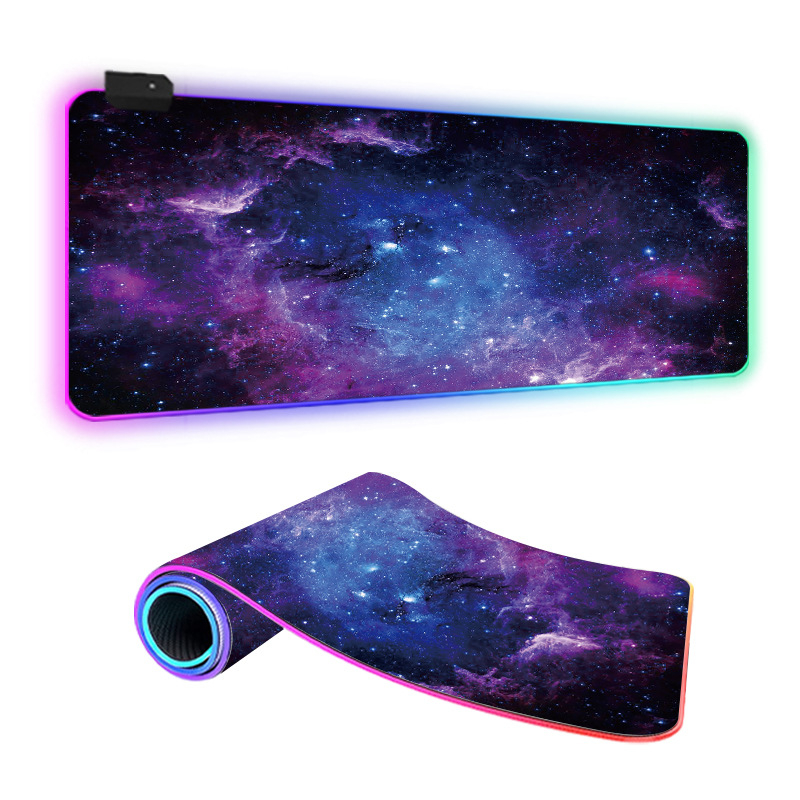 Star Mouse Pad подложка за мишка за бюро с LED осветление, гума и плат, едностранна, игрова е-спорт подложка, термален трансфер, отпечатано лого